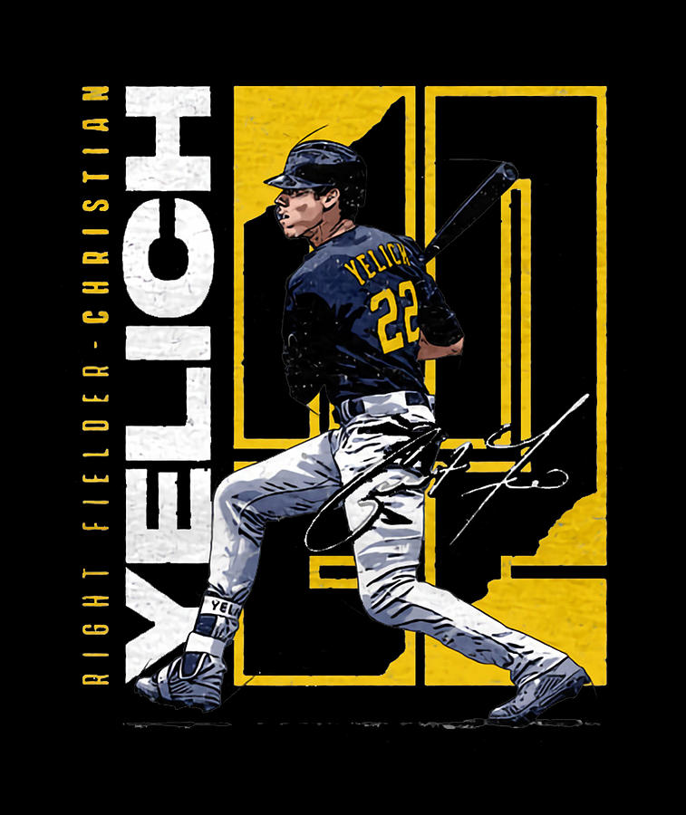 Christian Yelich Stretch Digital Art by Kelvin Kent | Fine Art America