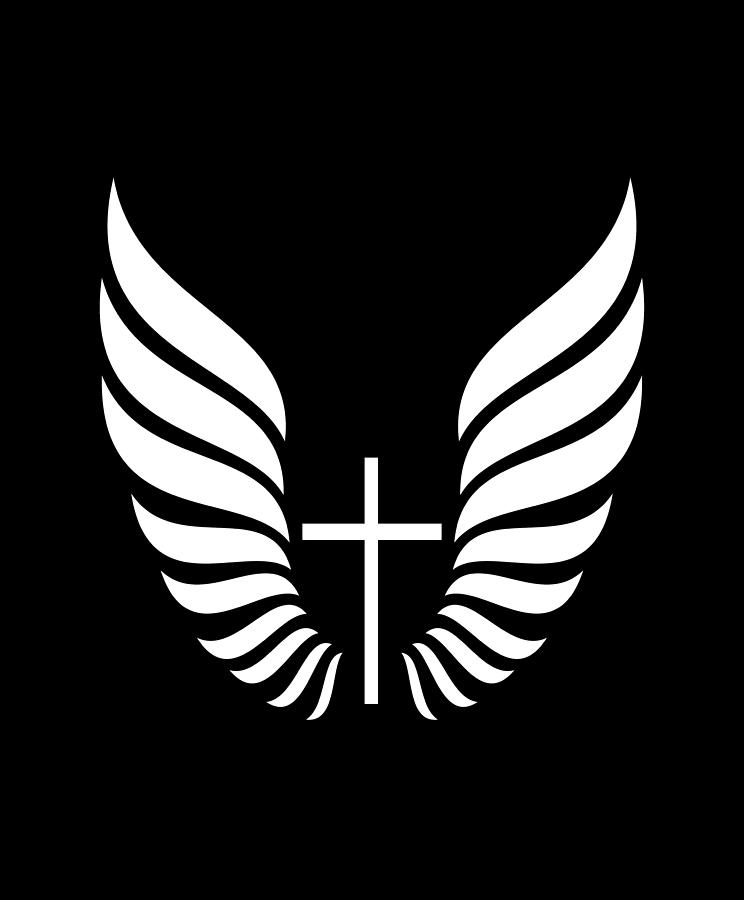 CHRISTIANS WITH ANGELS WINGS. White on Black. Digital Art by Tom Hill ...