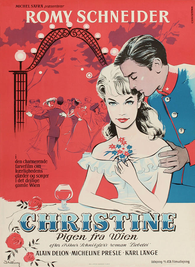 Romy Schneider Mixed Media - Christine, 1958 - art by Benny Stilling by Movie World Posters