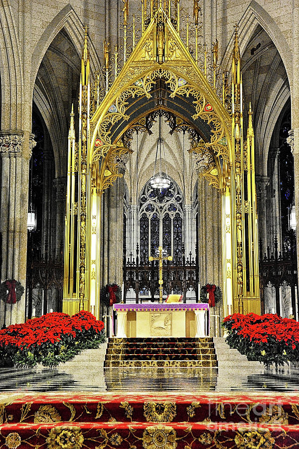 Christmas Altar St Patrick's Cathedral NYC Photograph by Regina Geoghan