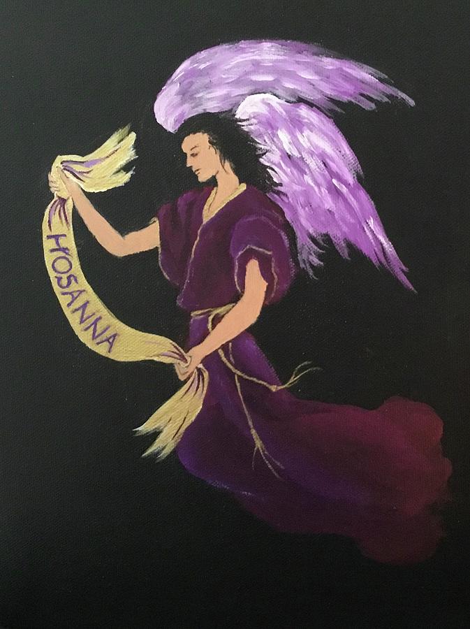 Christmas Angel Painting by Ellen Canfield