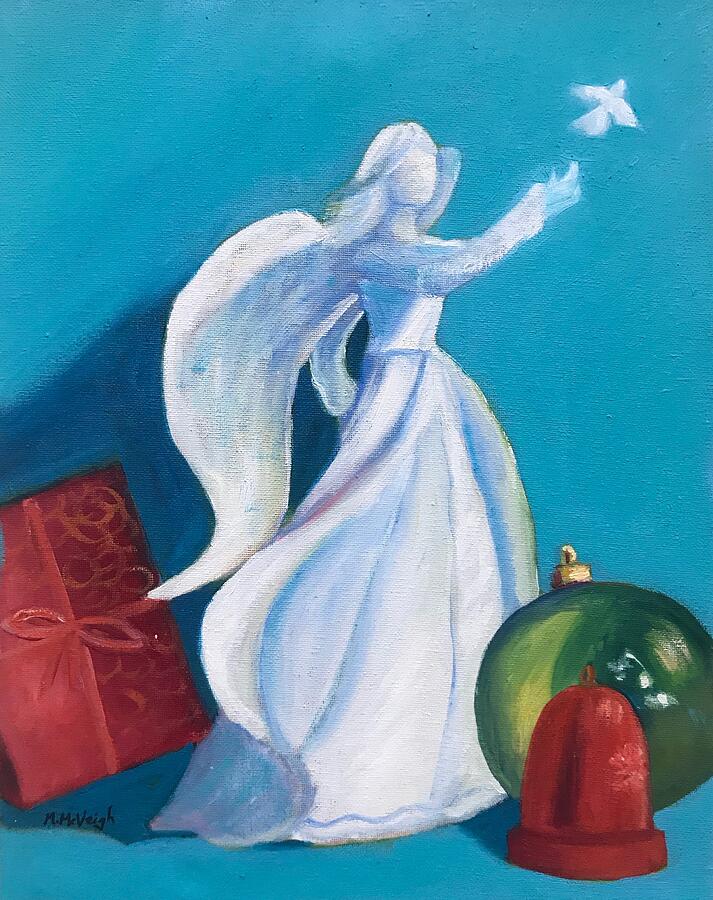 Christmas Angel Painting - Christmas Angel by Marita McVeigh Christmas Angel Painting - Christmas Angel by Marita McVeigh