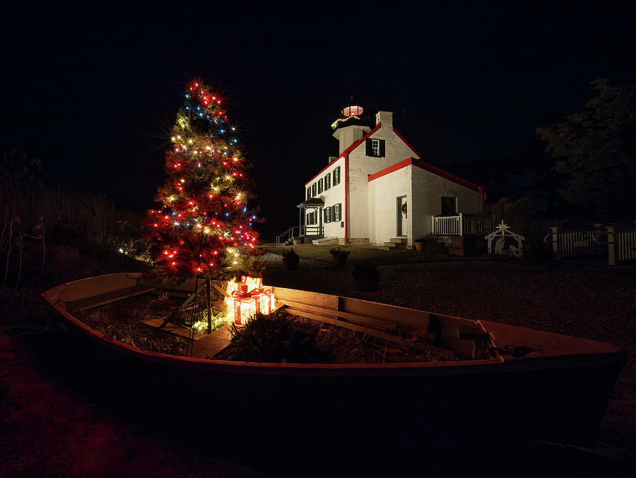 Christmas At East Point Lighthouse Photograph by Kristia Adams
