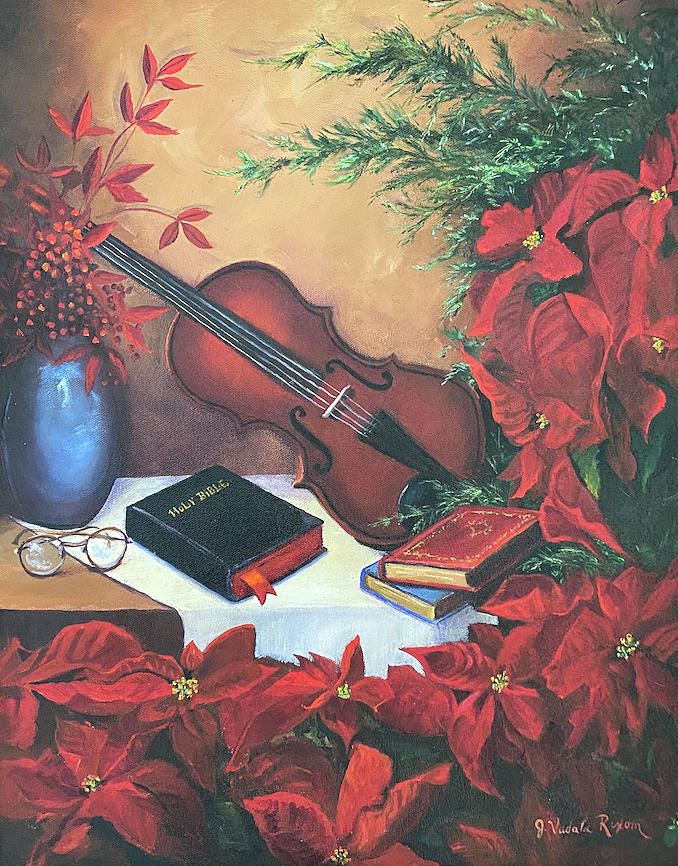 Christmas at Home Painting by Judy Rixom