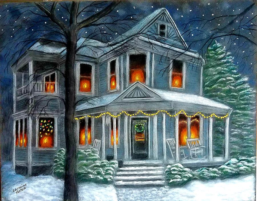Christmas at Home Drawing by Lorraine Foster
