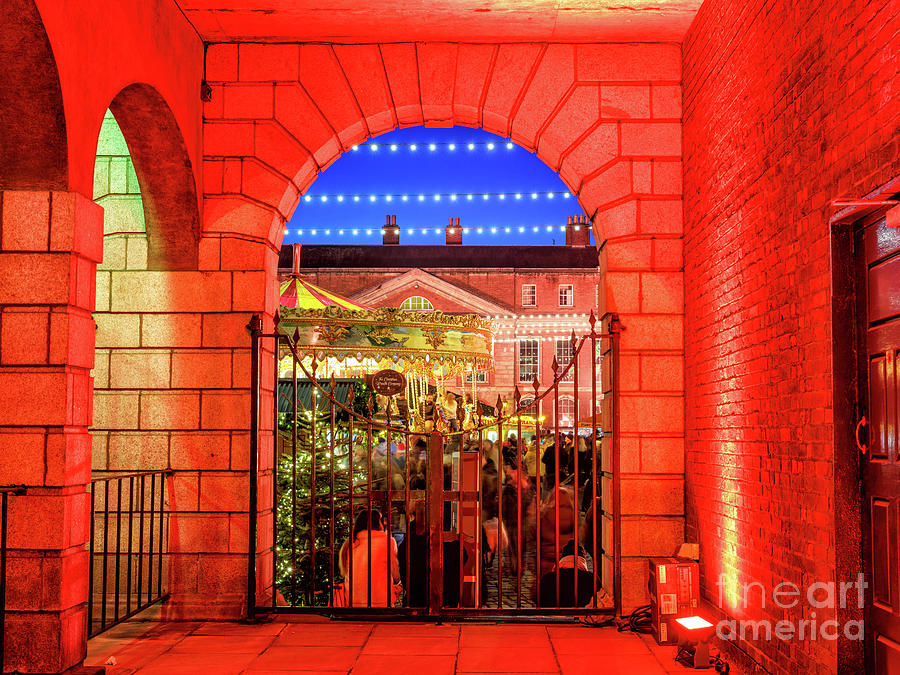 Christmas at the Castle Night Glow Dublin Photograph by John Rizzuto