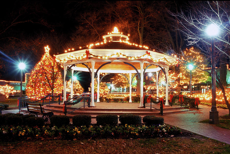 Christmas at the Collierville Gazebo Photograph by James C Richardson