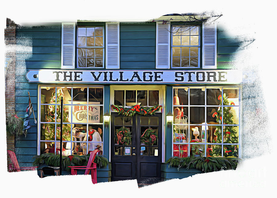 Christmas at The Village Store Digital Art by Amy Dundon