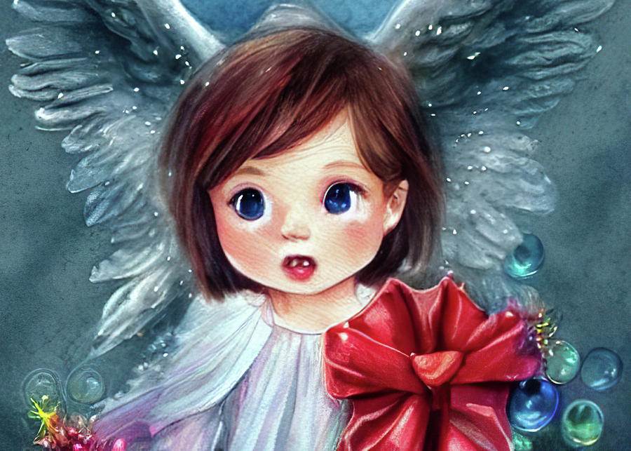 Christmas Baby Angel Painting by Bob Orsillo