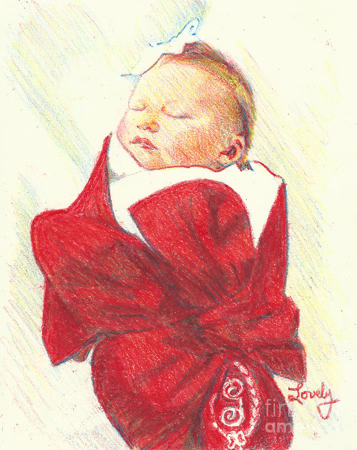 Christmas Baby Drawing by Candace Lovely