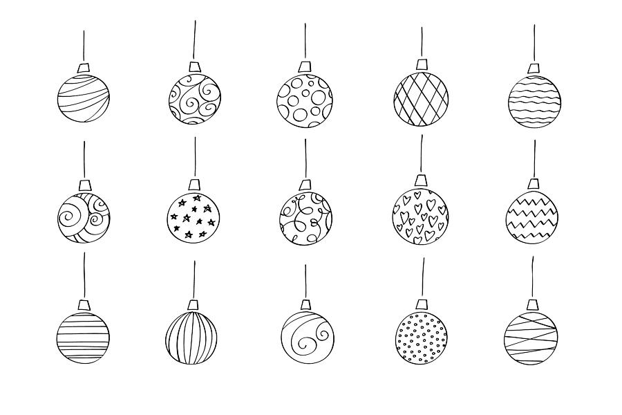 Christmas ball collection Drawing by Dimitris66