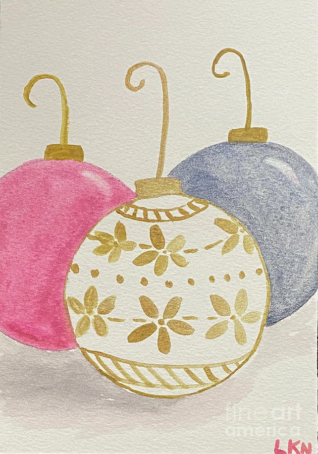 Christmas Balls Painting by Lisa Neuman