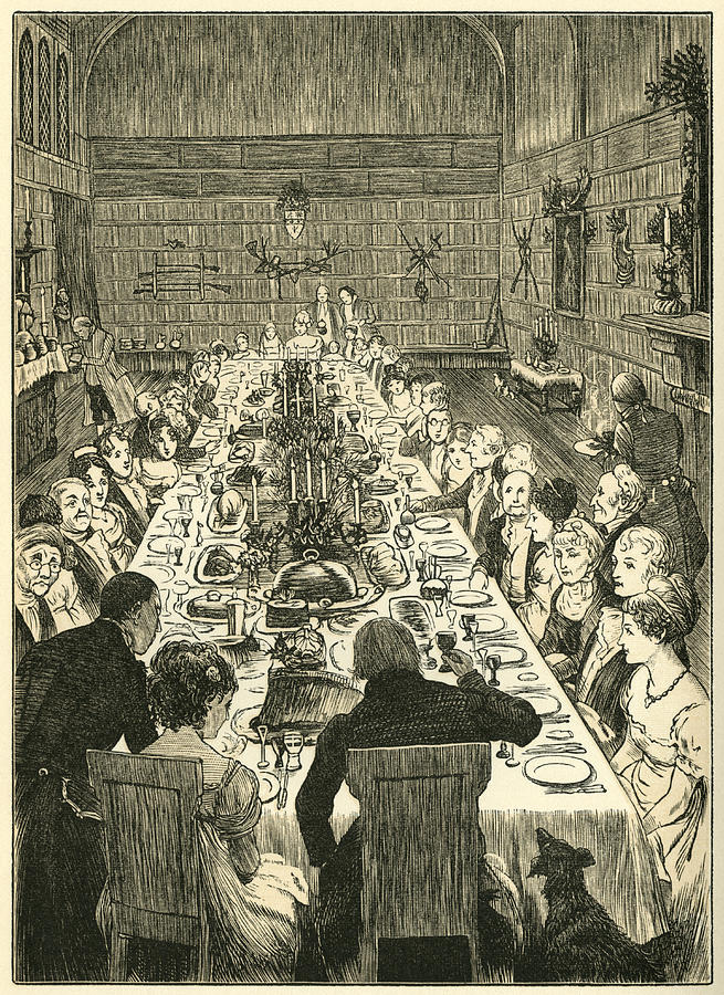 Christmas banquet Drawing by Whitemay