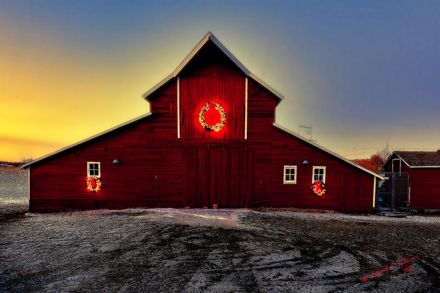 Christmas Barn Photograph by Ed Peterson