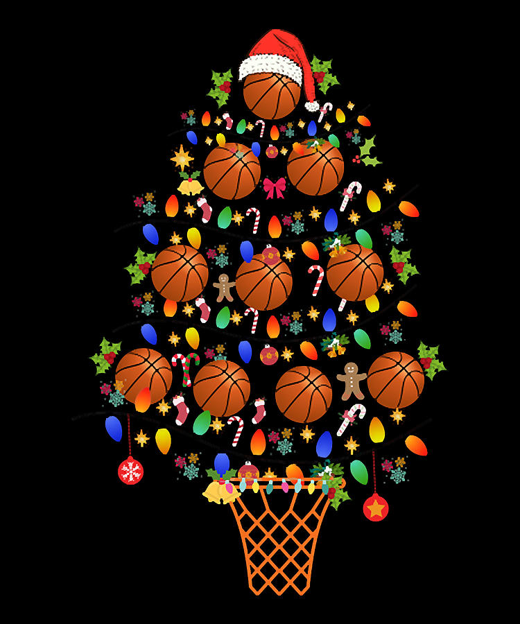 Christmas Basketball Tree Sparks Digital Art by Tam Nguyen Art Fine