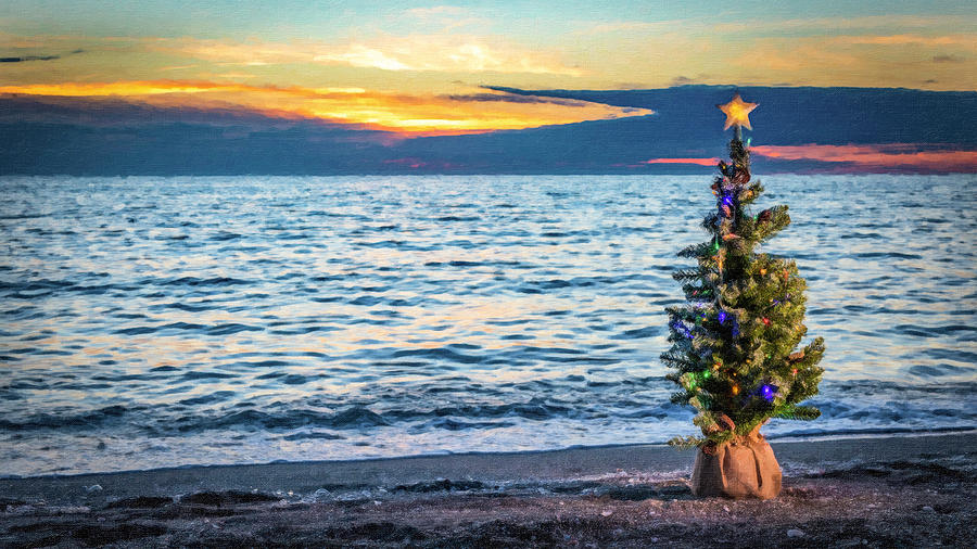 Christmas Beach Sunset Photograph by Joe Myeress