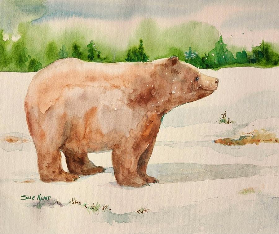Christmas Bear Painting by Sue Kemp