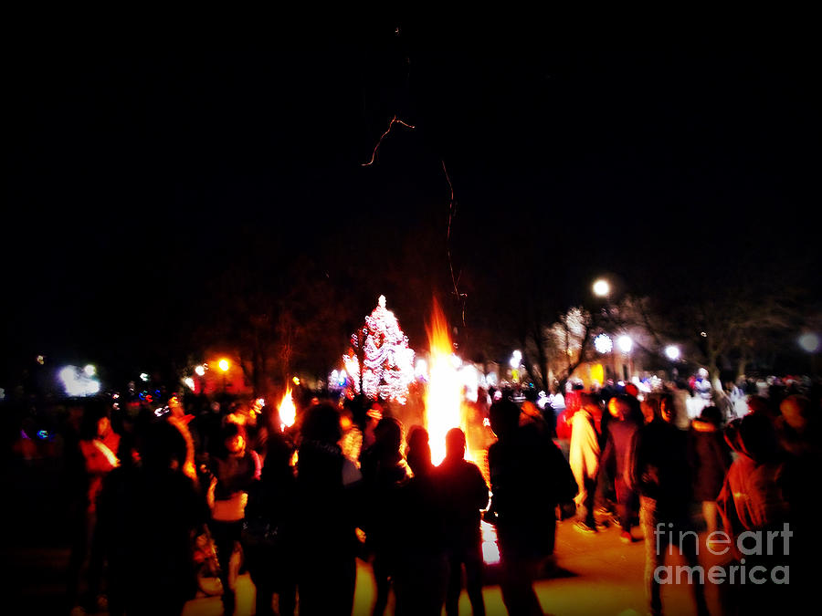 Documentary Photograph - Christmas Bonfire by Frank J Casella