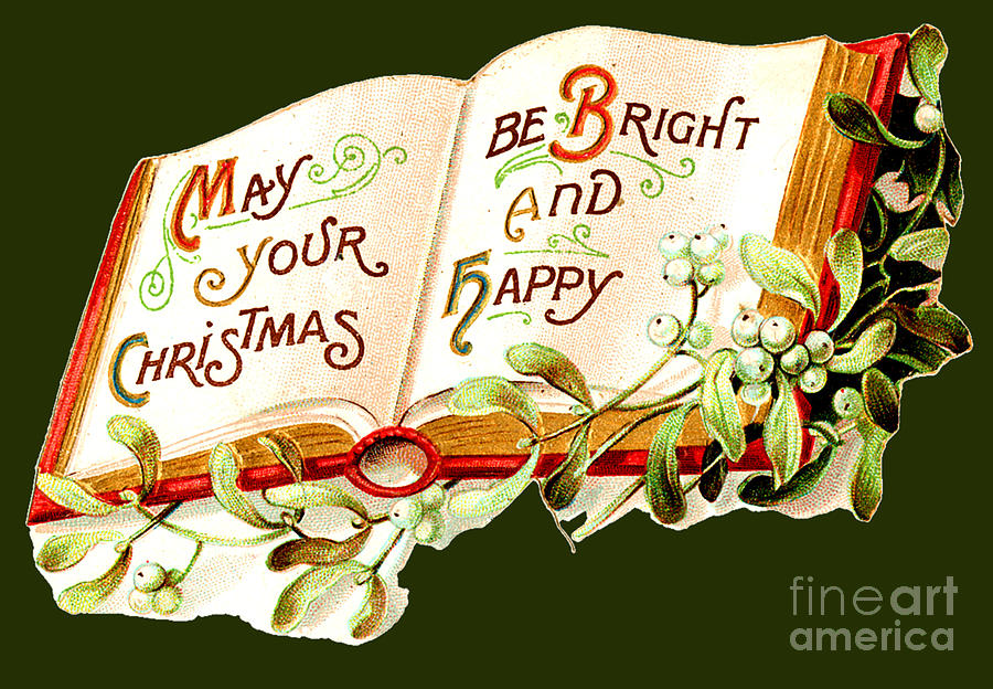 Christmas Book May Your Christmas Be Bright And Happy Painting