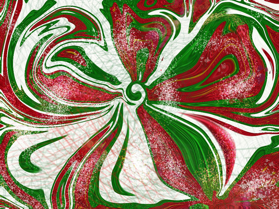 Christmas Bow abstract Digital Art by Eileen Backman