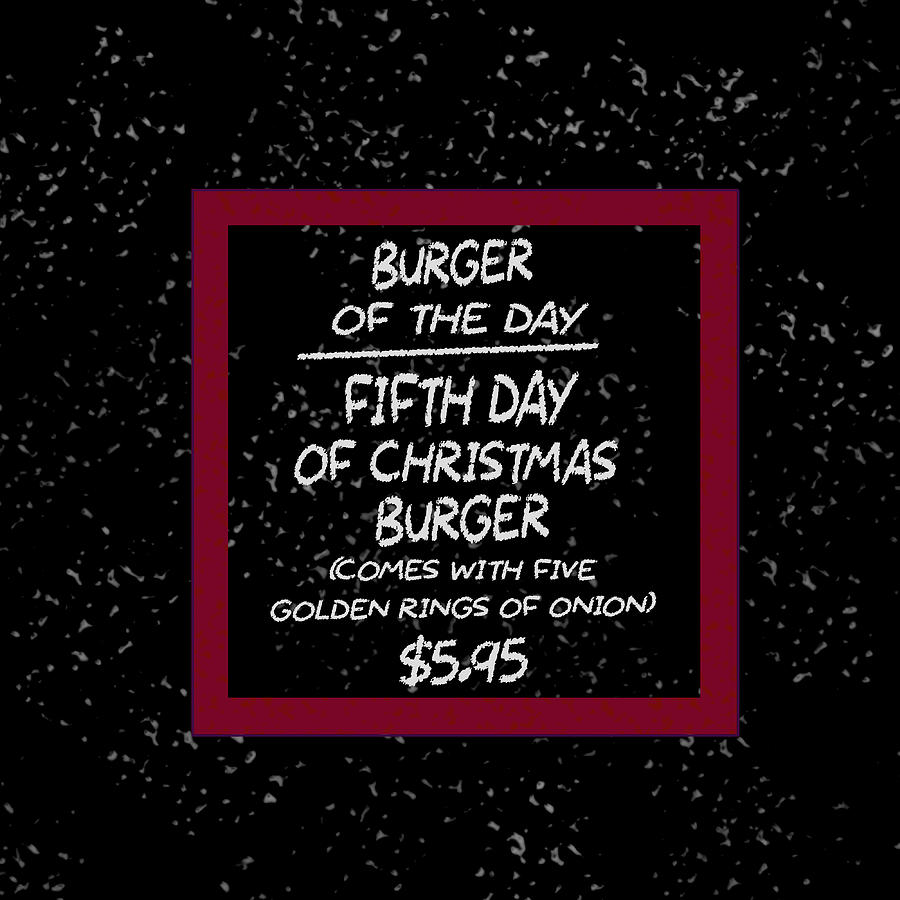 Christmas burger Drawing by Darrell Foster
