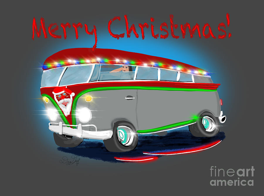 Christmas Bus Digital Art by Doug Gist