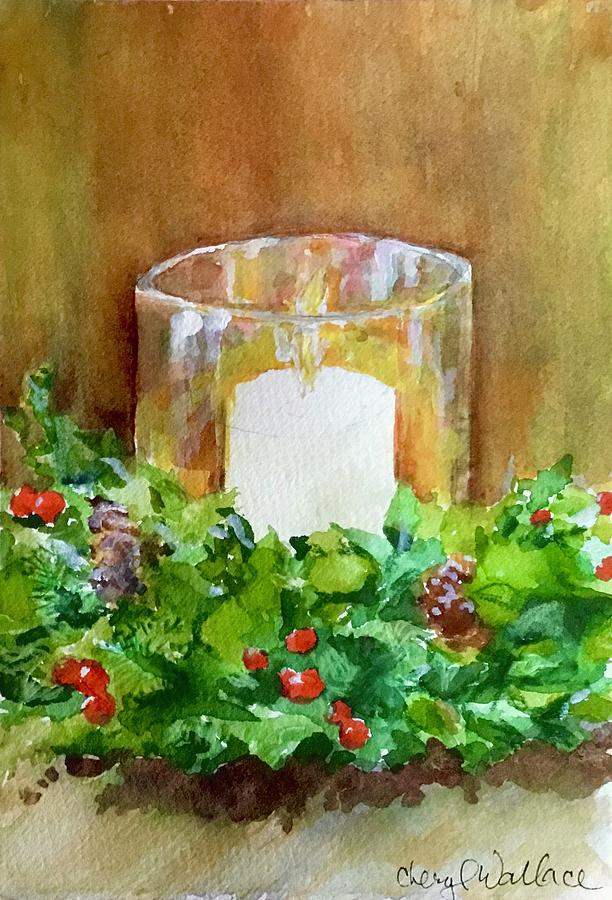 Christmas by Candlelight Painting by Cheryl Wallace