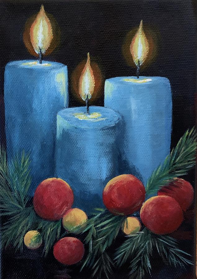 Christmas By Candlelight Painting by Jane Ricker