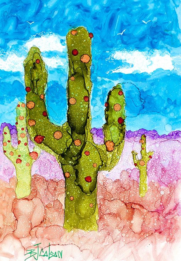 Christmas Cactus Painting
