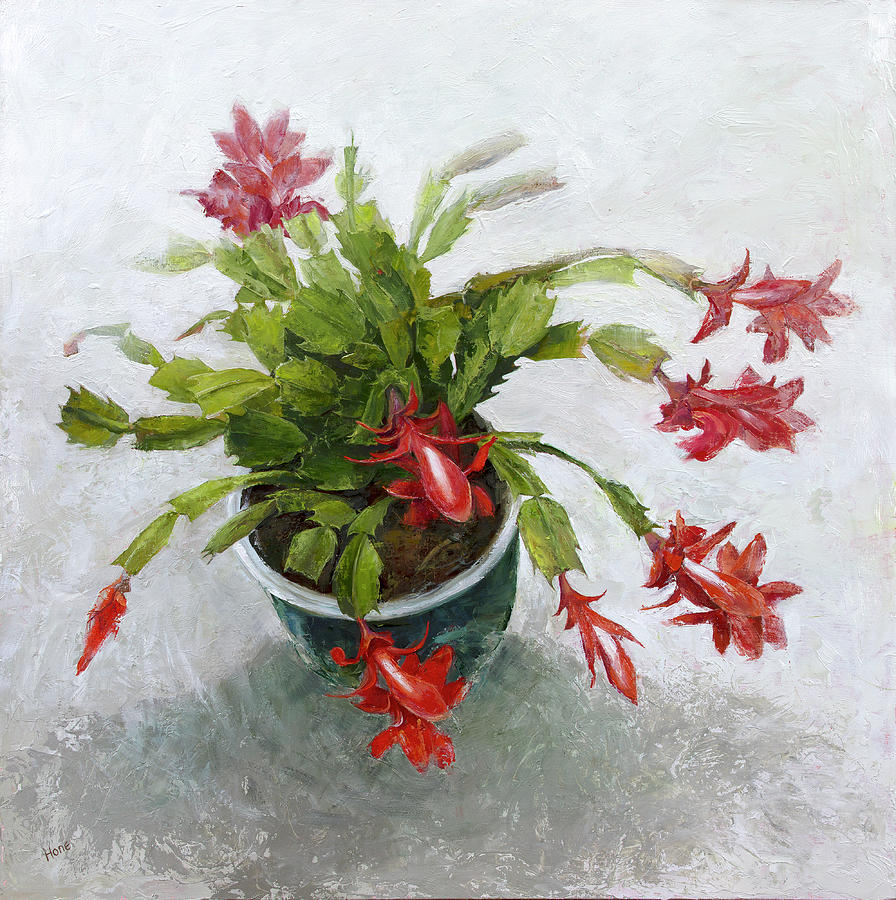 Christmas Cactus Painting by Hone Williams