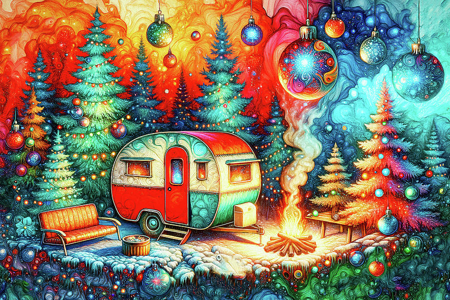 Christmas Camping Digital Art by Peggy Collins