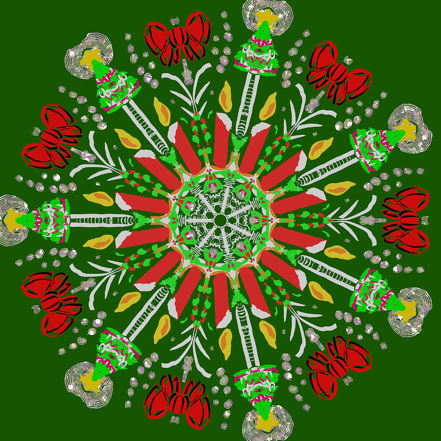 Christmas Candle Mandala  Digital Art by Eileen Backman