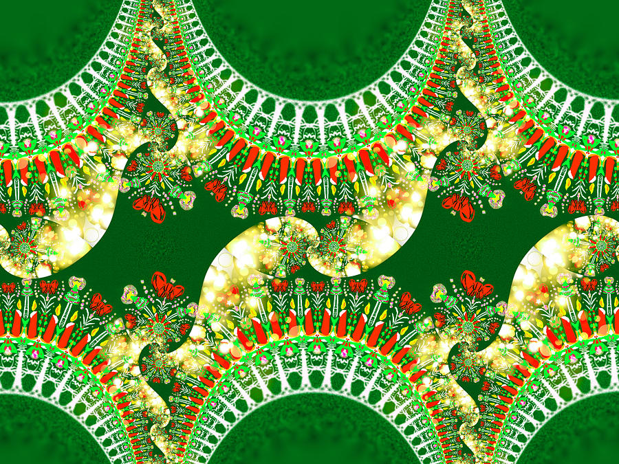 Christmas Candle Mandala Joy Spiral 4 Digital Art by Eileen Backman