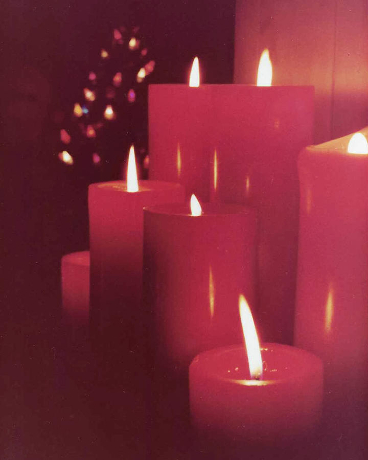 Nostalgic Christmas Candles Photograph