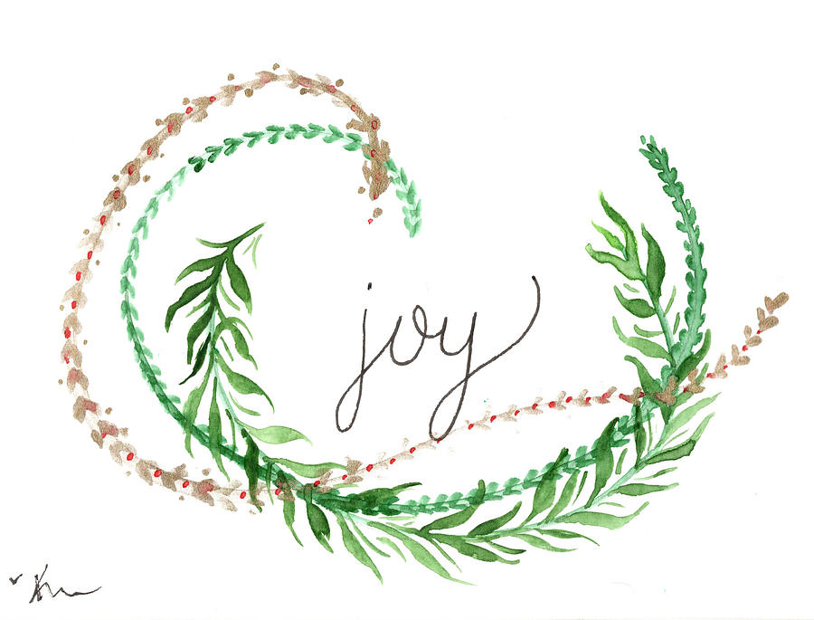 Christmas Card Joy II Painting by Katrina Nixon