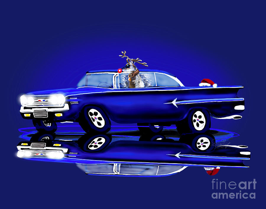 Christmas Chevrolet Impala Digital Art by Doug Gist