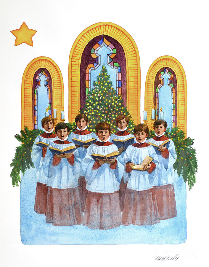 Christmas - Choir Boys Painting by Tom McNeely