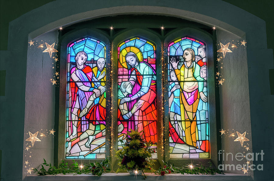 Christmas Photograph - Christmas Church Window by Ian Mitchell