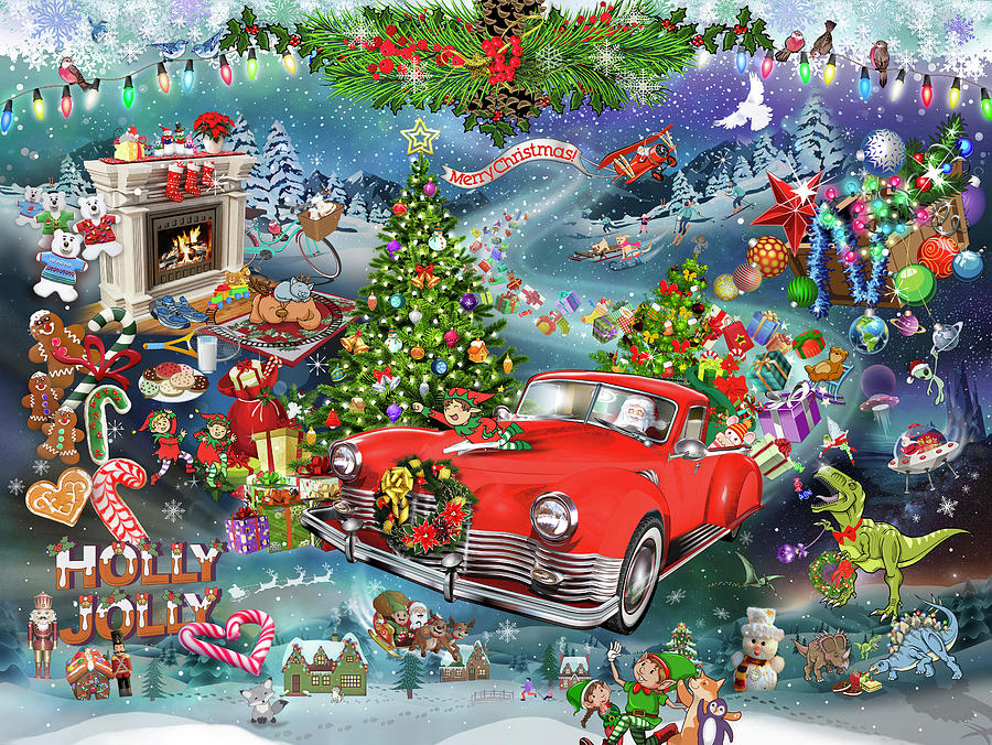 Christmas Collage Digital Art by Evie Cook