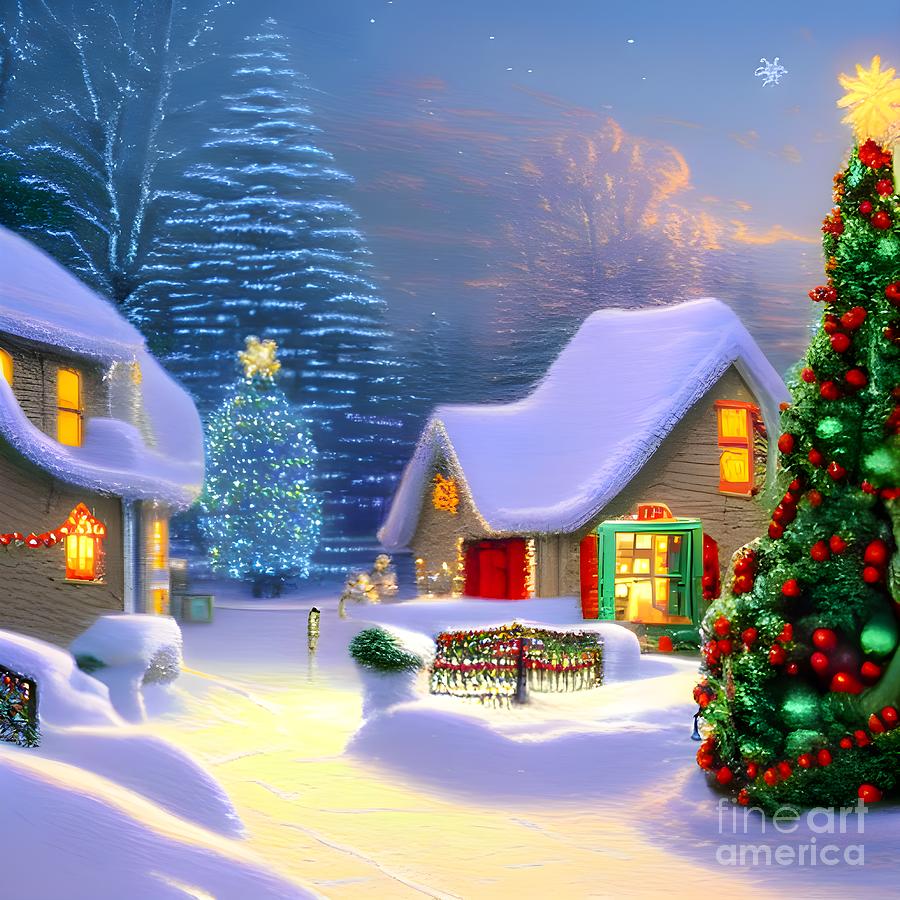 Christmas Cottage 17 Digital Art by Alto Abstracts - Fine Art America