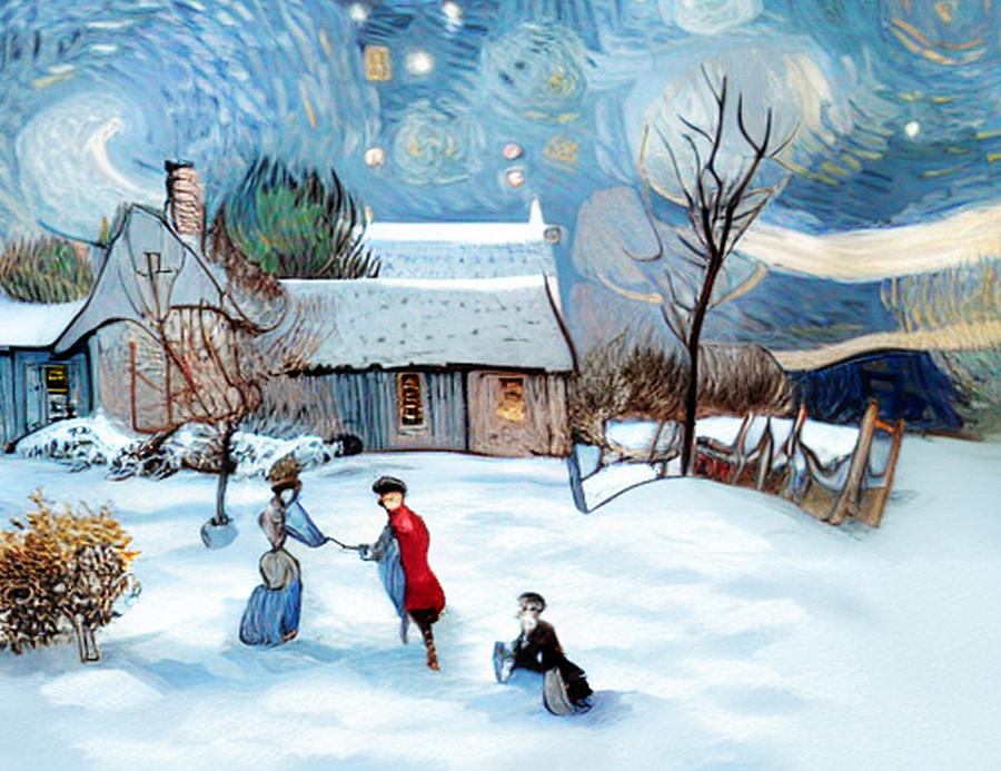 Christmas cottage 2 Digital Art by Ron Harpham