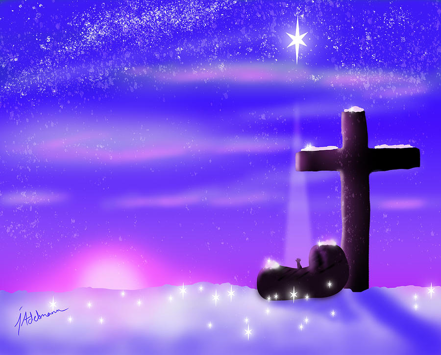 Christmas Cross Digital Art by Jessie Adelmann