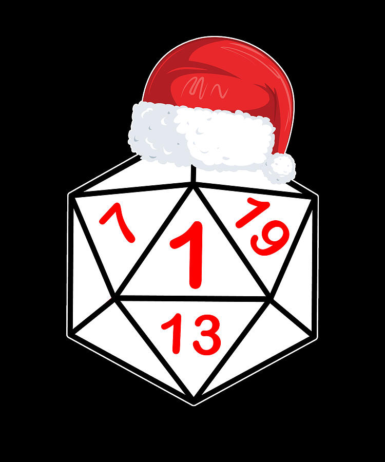 Christmas D20 Rpg Roleplaying Fantasy Dice Gamer Digital Art By Florian Dold Art Fine Art America