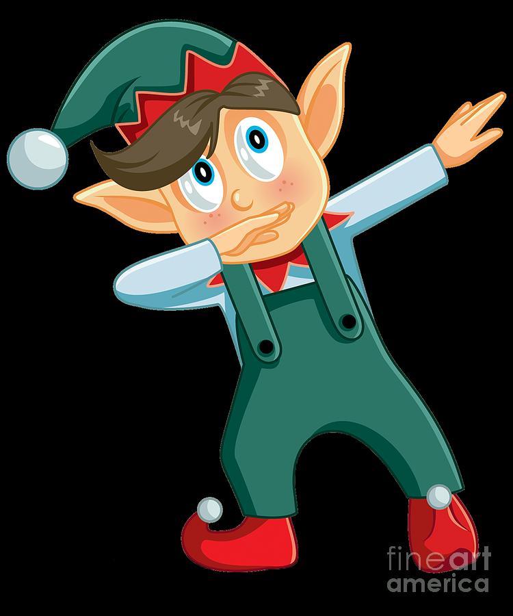 Christmas Dabbing Boy Elf Digital Art by Jose O