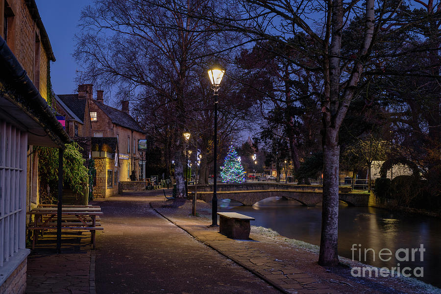 Christmas Dawn in Bourton on the Water Photograph by Tim Gainey
