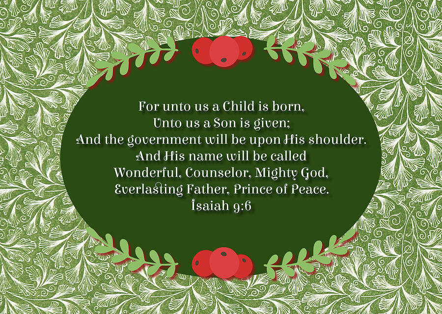 Christmas Decor Bible Verse Everlasting Digital Art by Gaby Ethington