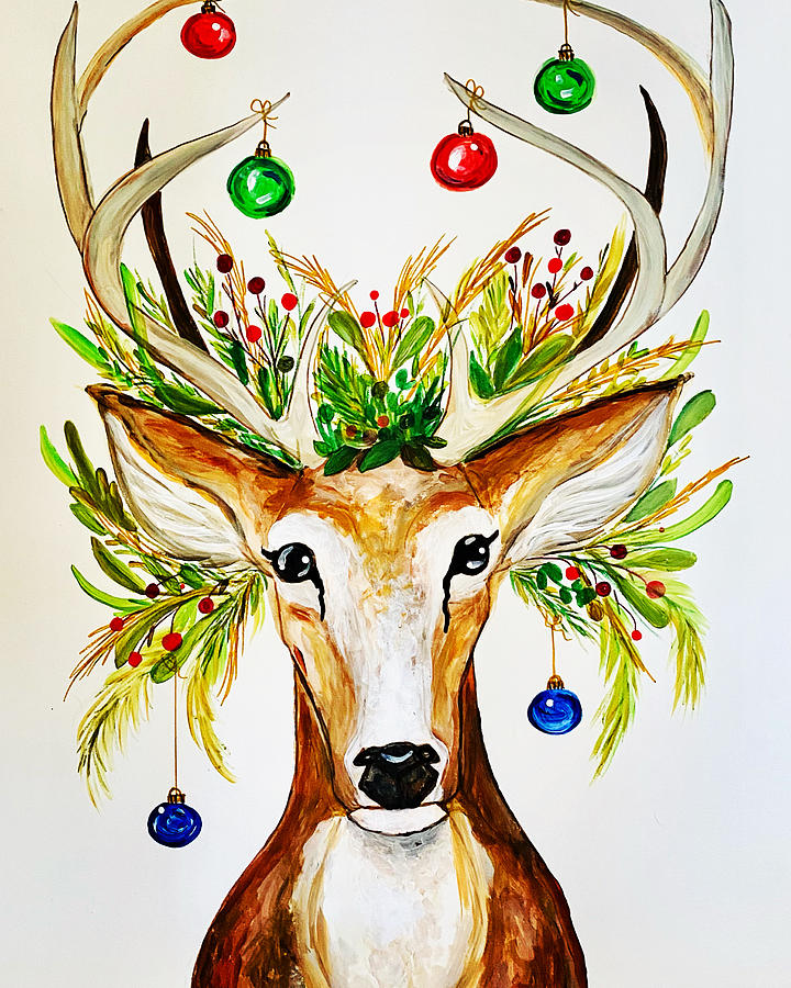 Christmas Deer Drawing by Kimberly Ryan Fine Art America