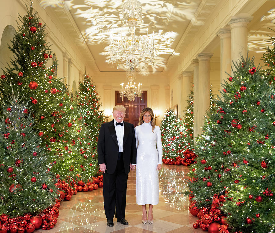 Christmas, Donald and Melania Trump Painting by Official White House