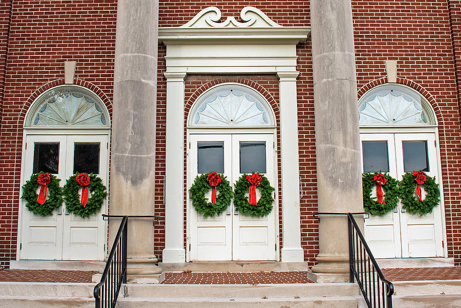 Christmas Doors Photograph by Rebecca Higgins