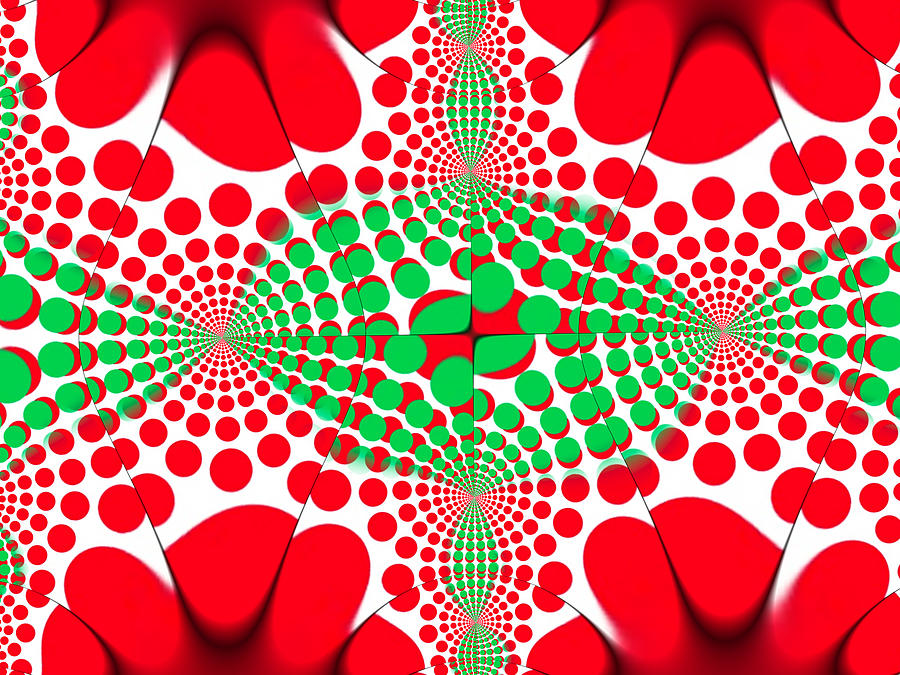 Christmas Dots Conformed Spiral Digital Art by Eileen Backman